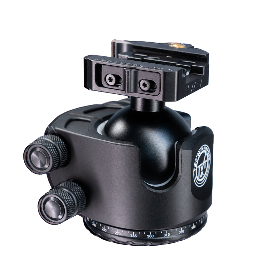 Two Vets 55MM Dual Tension Ballhead W/ Arcalock Dual Clamp (Arca Swiss and Picatinny)