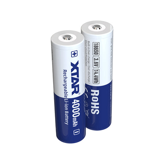 XTAR 2-Pack Rechargeable 18650 Batteries, 4000mah