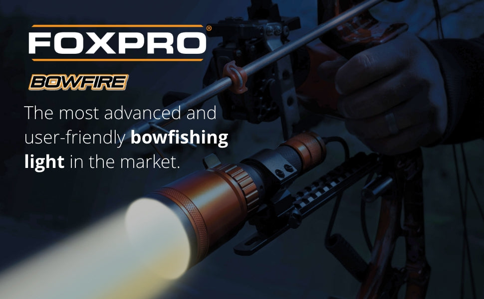 FOXPRO BowFire LED Bow Light for Bowfishing with 3 Light Settings Cool White, Middle and Warm White