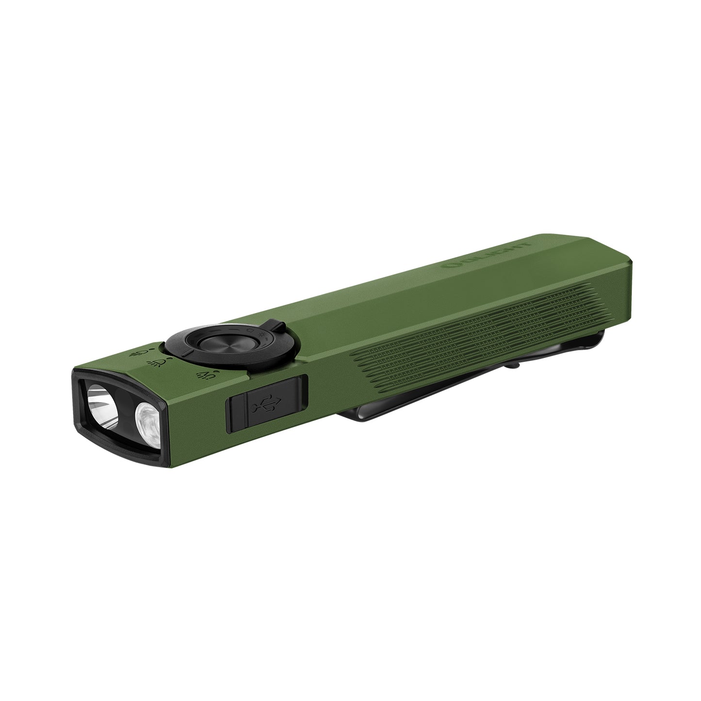 Olight ArkPro 3R CW – Flat Unibody EDC Flashlight with Multi-Light Sources (OD Green)