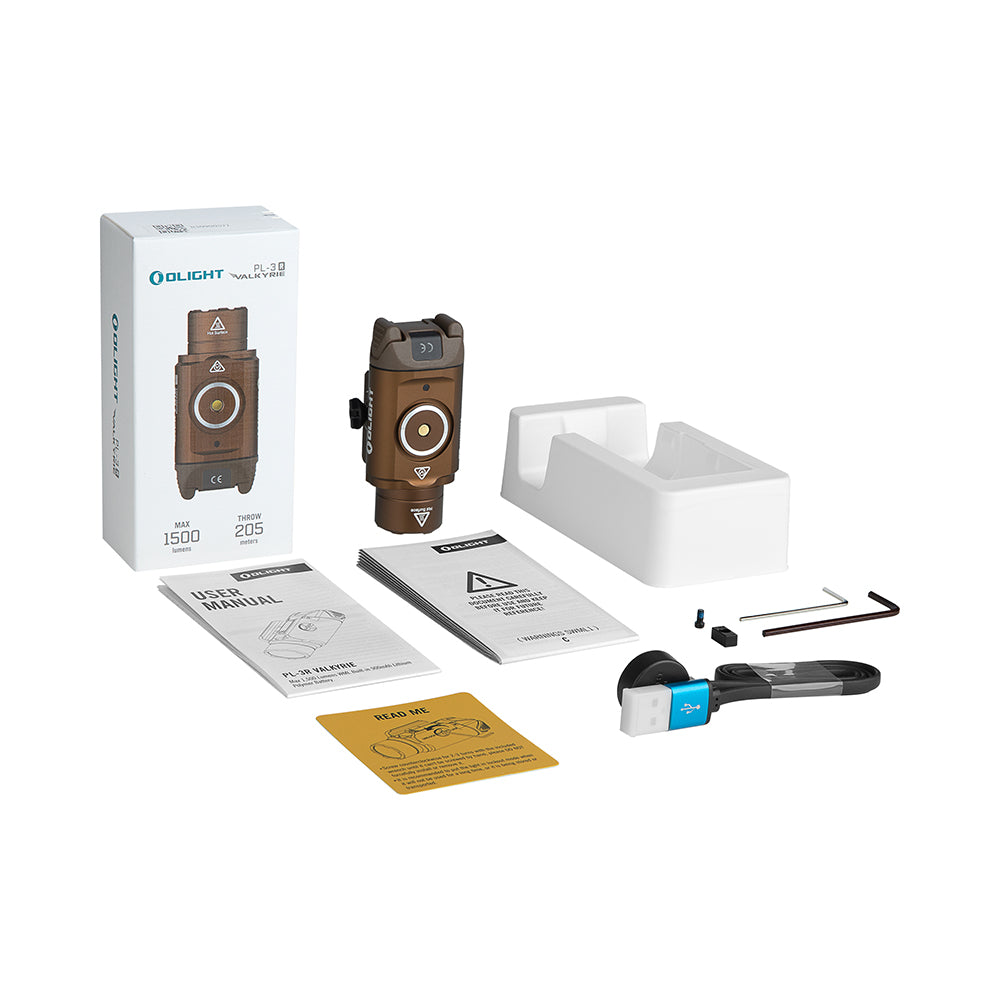 Olight PL-3R Valkyrie Rechargeable Rail Mounted Tactical Light (Desert Tan)