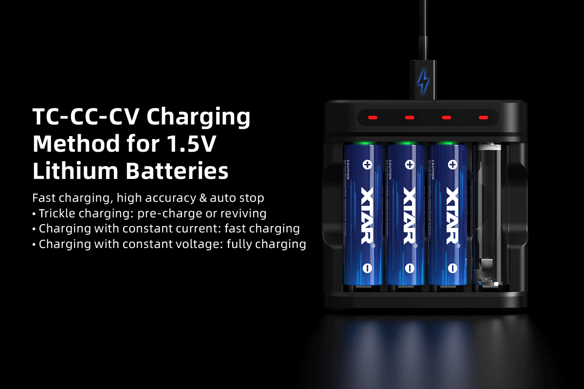 XTAR AA CLR 4300 Rechargeable Batteries (4-pack) + Xtar L4 Charger