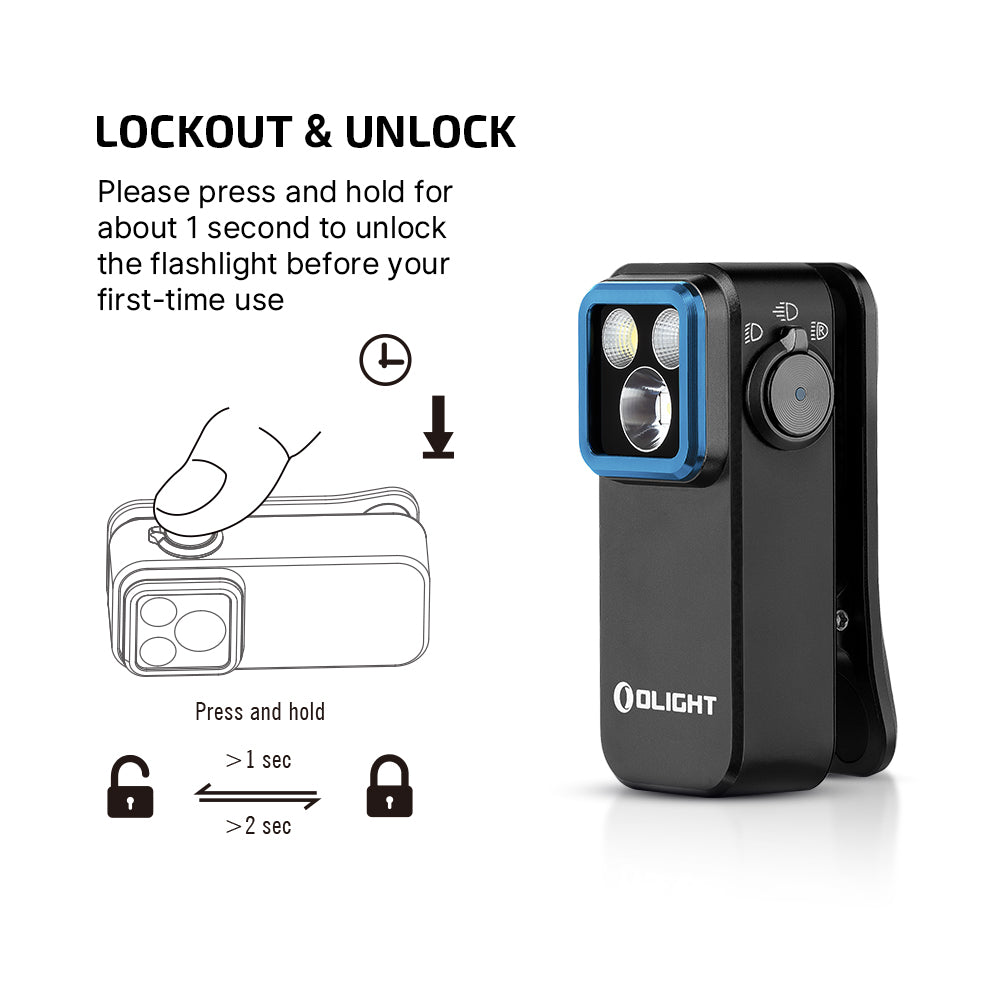 Olight Oclip Pro Multifunctional EDC Clip Flashlight (Black)