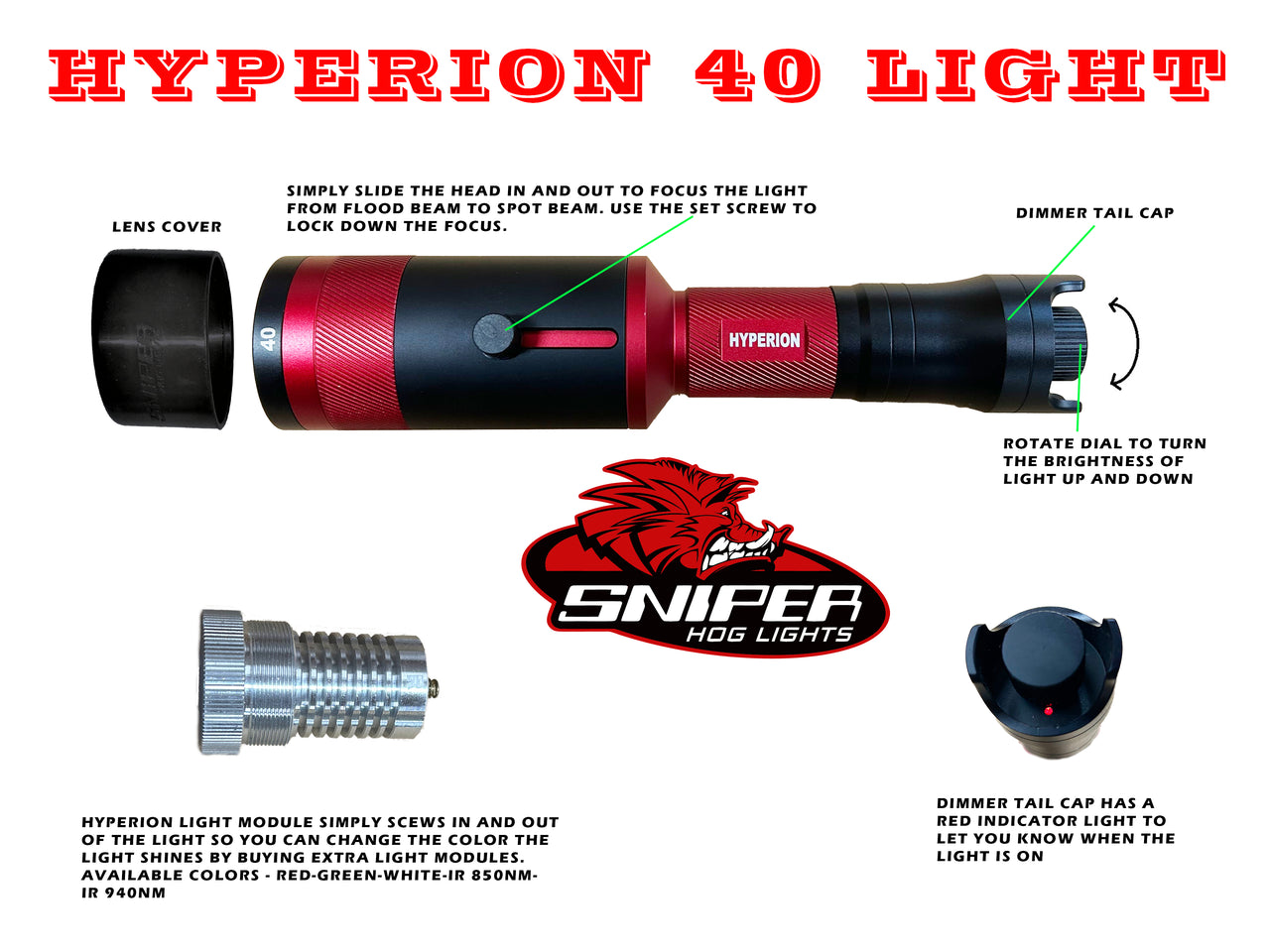 Sniper Hog Hyperion 40 Gun Hunters Package with 850nm Turbo IR Module