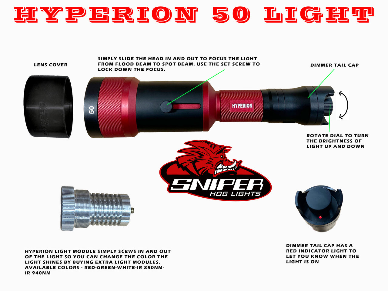 Sniper Hog Hyperion 50 Gun Hunters Package with 850nm IR Module