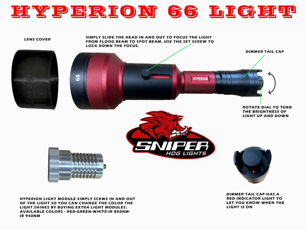 Sniper Hog Hyperion 66 IR 850nm Gun Hunter KIT (everything but the hard case)