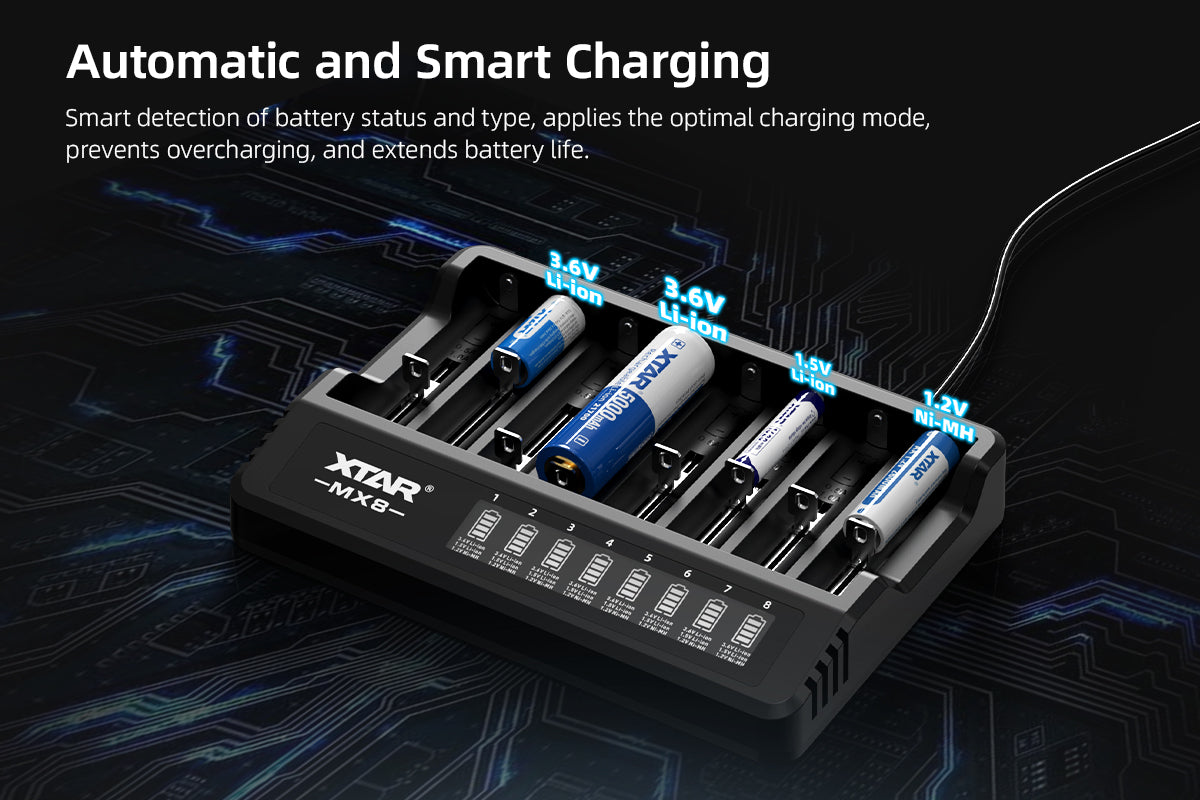 XTAR MX8 Multi-Battery Charging Station