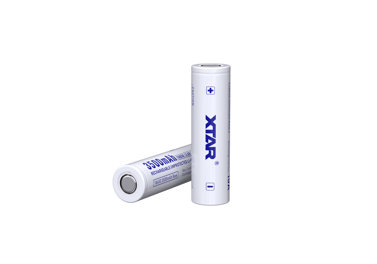 2- XTAR 18650 3500mah Flat top (unprotected) Batteries (2 Pack)