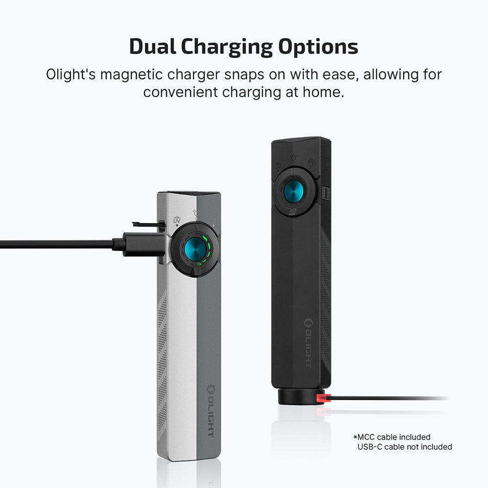 Olight ArkPro 3R CW- Flat Unibody EDC Flashlight with Multi-Light Sources (Matte Black)