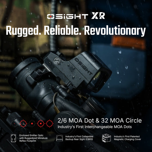 Olight Osight XR Enclosed Red Dot Sight with Ruggedized Miniature Reflex Footprint and 2/6+32 MOA Multi-Reticle System