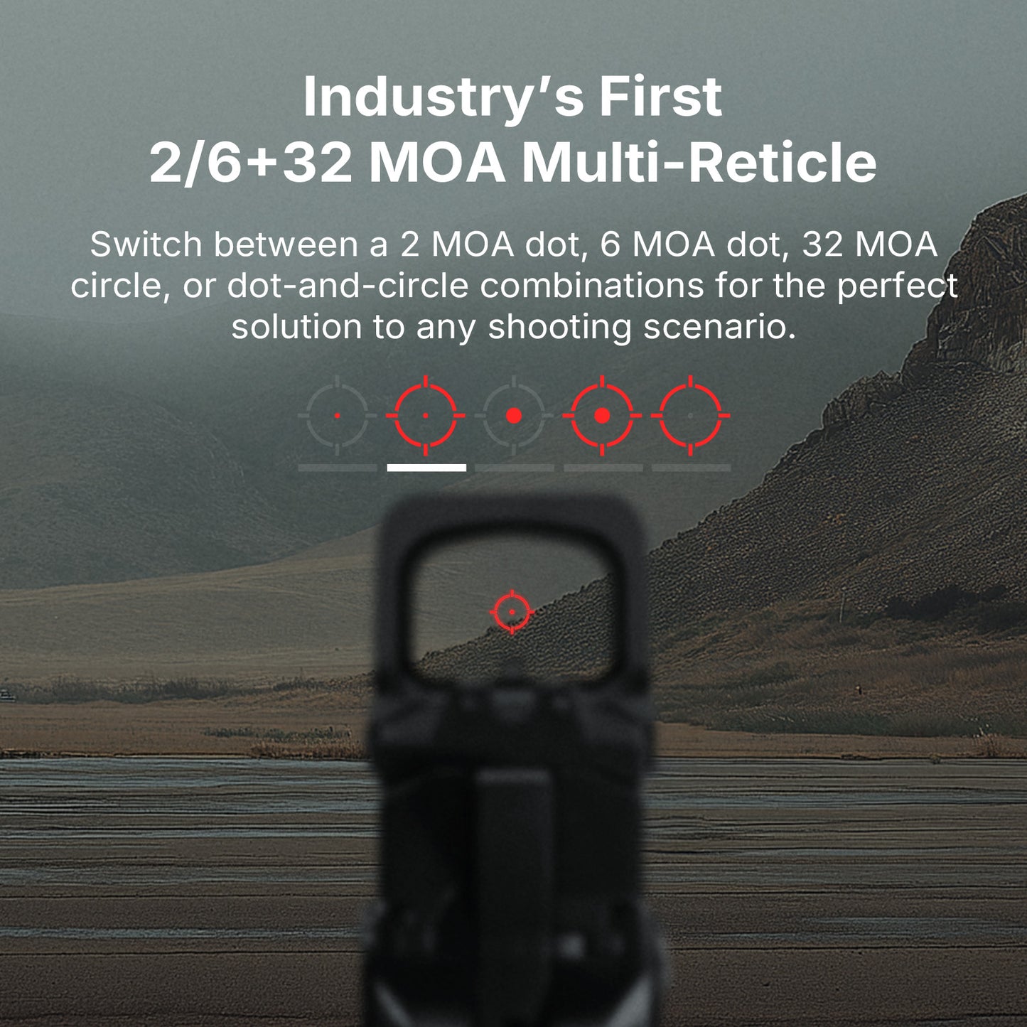 Olight Osight XR Enclosed Red Dot Sight with Ruggedized Miniature Reflex Footprint and 2/6+32 MOA Multi-Reticle System