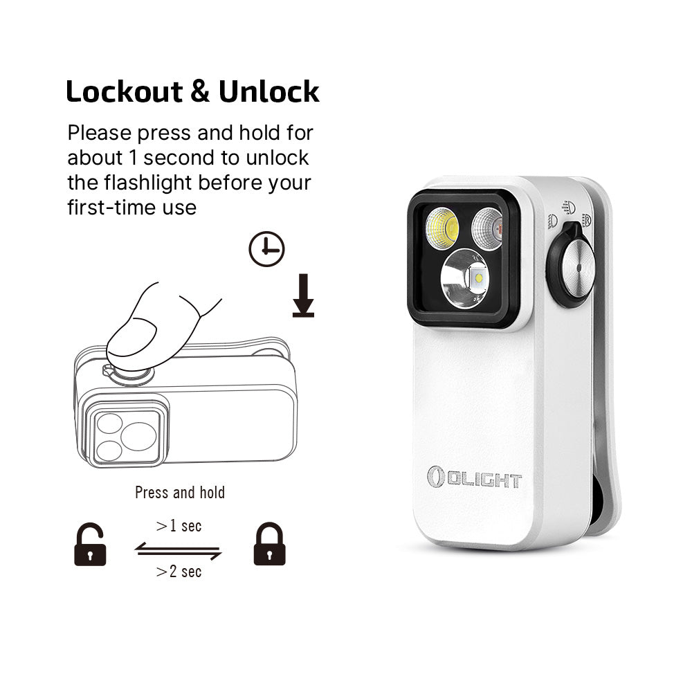 Olight Oclip Pro Multifunctional EDC Clip Flashlight (White)