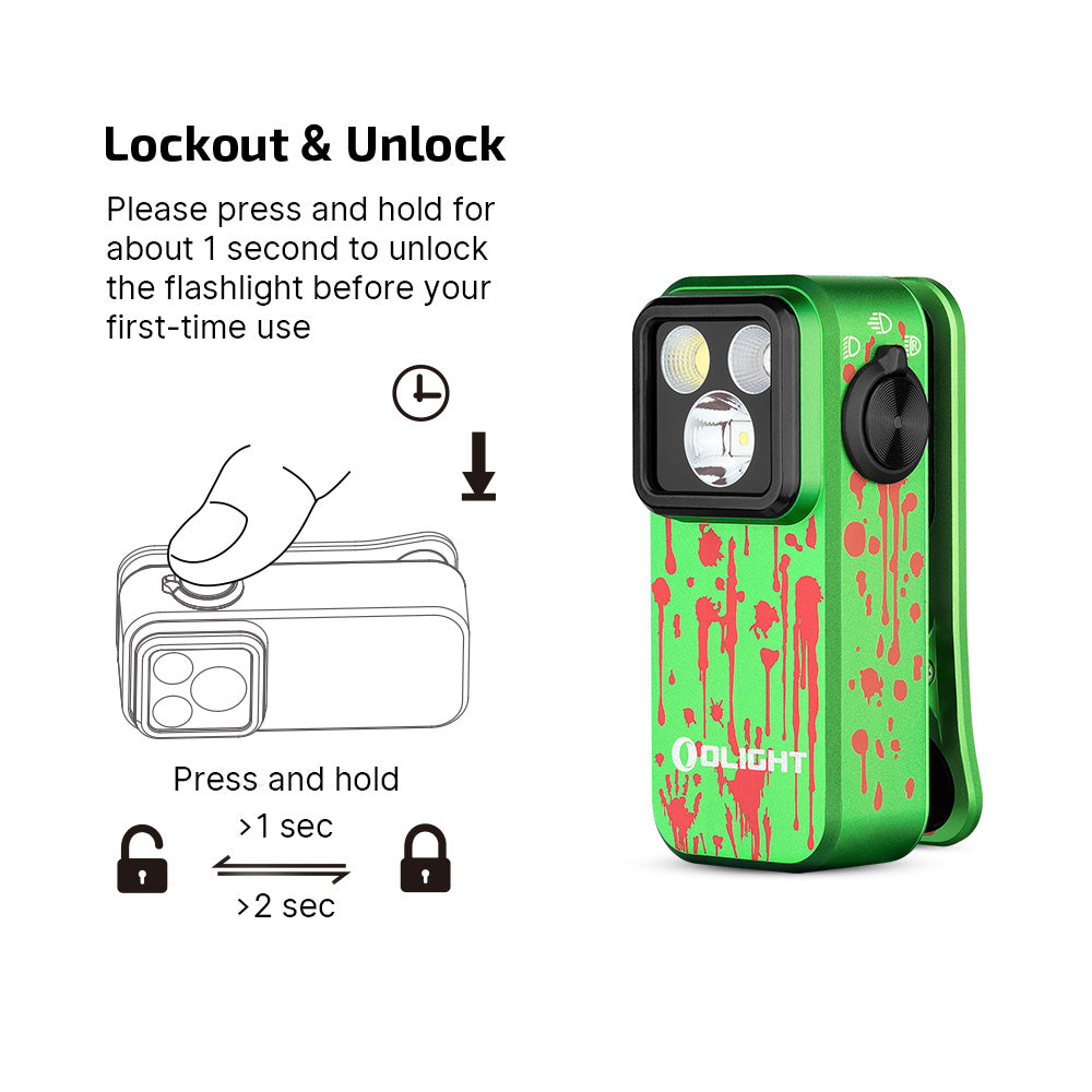 Olight Oclip Pro Multifunctional EDC Clip Flashlight (zombie green edition)