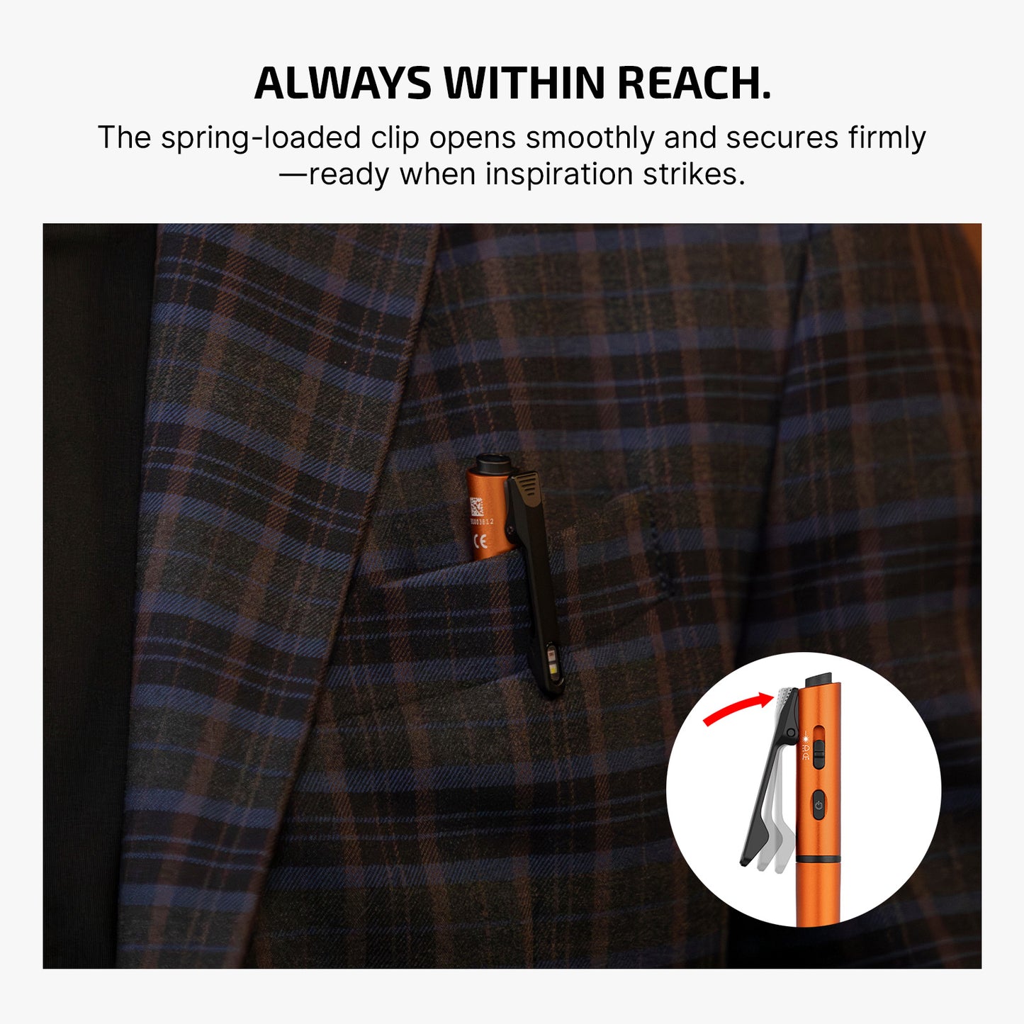 Olight O'Pen 3 Multifunctional Pen Light with 120 Lumens & Green Laser (ORANGE)