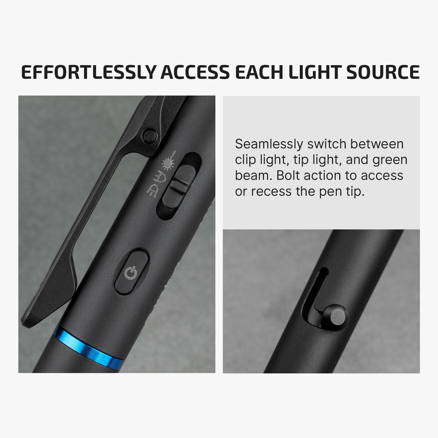 Olight O'Pen 3 Multifunctional Pen Light with 120 Lumens & Green Laser (BLACK)