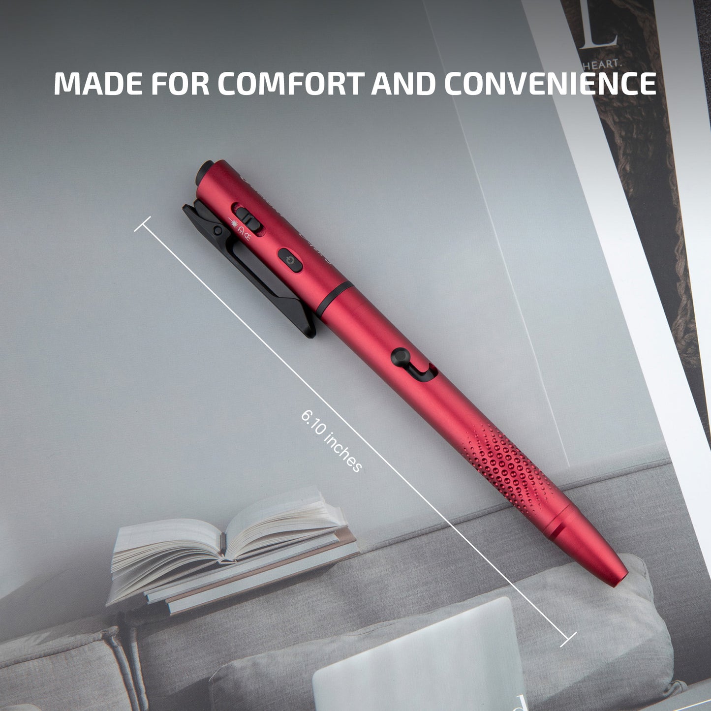 Olight O'Pen 3 Multifunctional Pen Light with 120 Lumens & Green Laser (Wine Red)