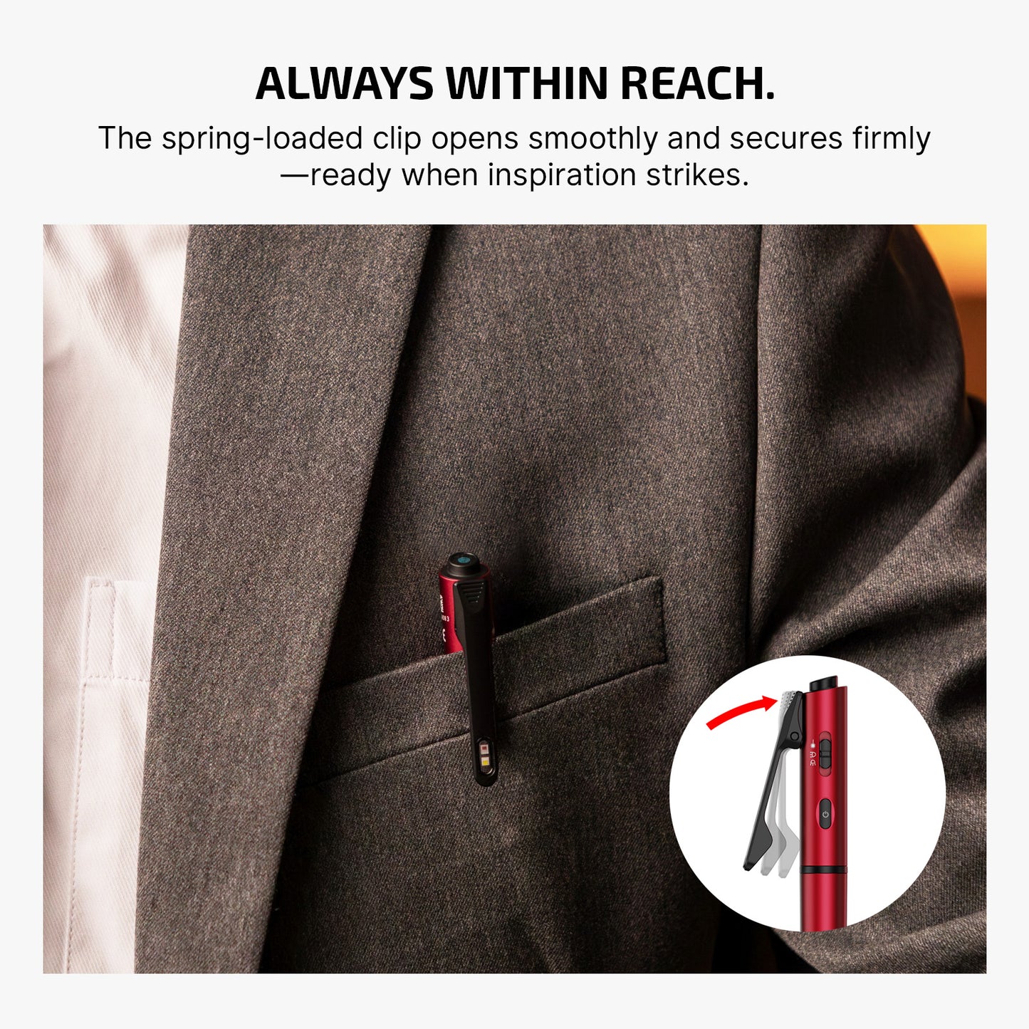 Olight O'Pen 3 Multifunctional Pen Light with 120 Lumens & Green Laser (Wine Red)
