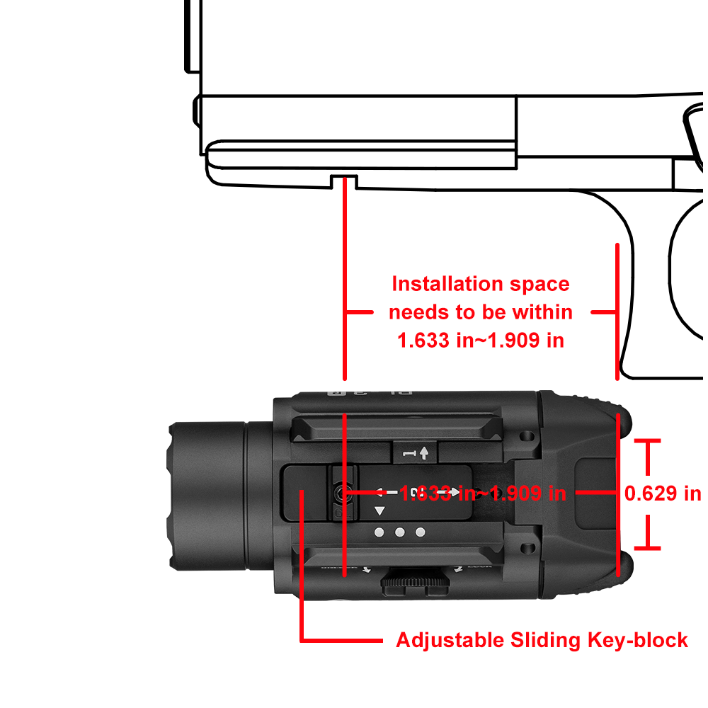 Olight PL-3R Valkyrie Rechargeable Rail Mounted Tactical Light (Black)